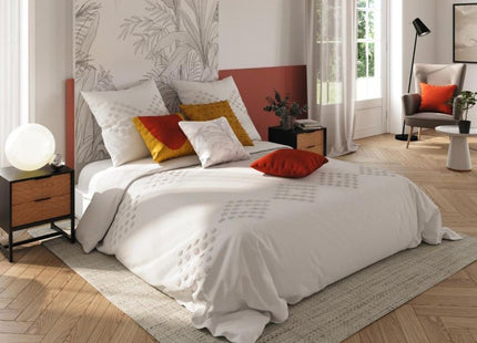 Set de cama capitoné de algodón 260x240cm marfil - 172493A