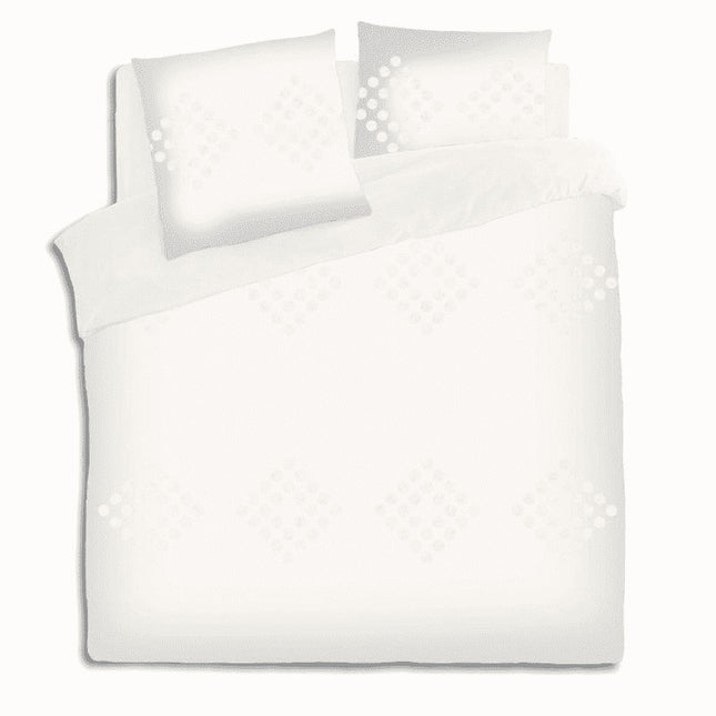 Set de cama capitoné de algodón 260x240cm marfil - 172493A