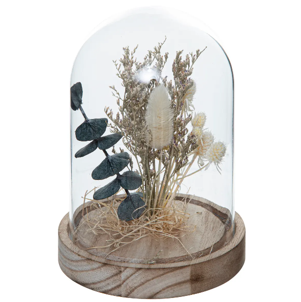 Flor decorativa en campana de vidrio A17cm - 173040A