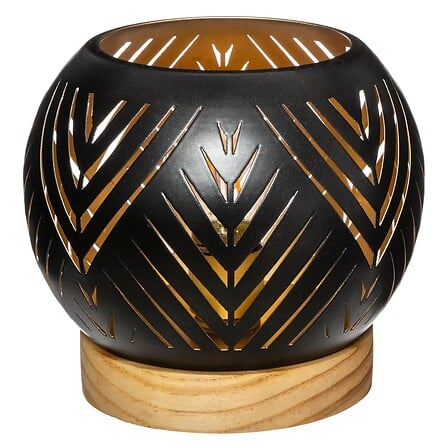 Candelero "Raja" bola led base madera - 173042