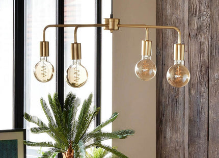 Lámpara suspendida "Keli" en metal dorado 4 Cabezas D69cm -  173264