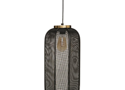 Lámpara suspendida "Luna" en metal negro y dorado D25 y H50,5 - 173268