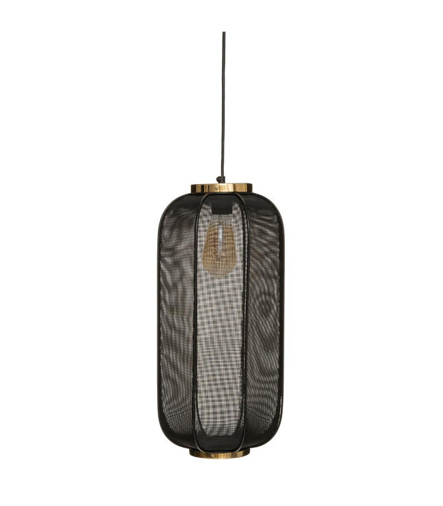 Lámpara suspendida "Luna" en metal negro y dorado D25 y H50,5 - 173268