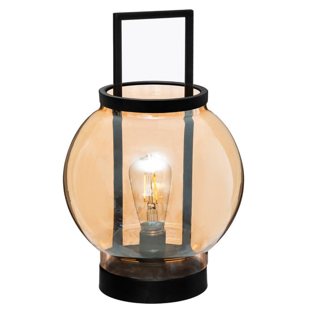 Velador "Orange" de ambiente LED de cristal ámbar D19cm - 173280