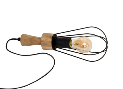 Lámpara "Aisy" de madera y metal negro A36cm - 173290