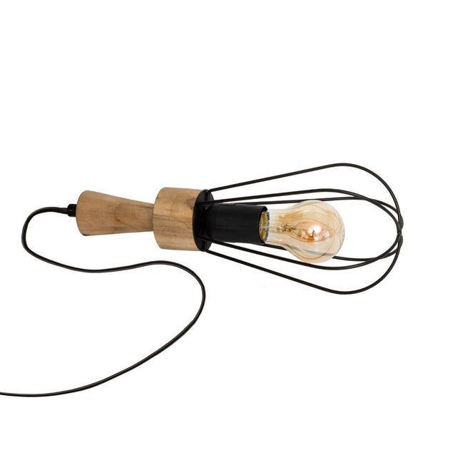 Lámpara "Aisy" de madera y metal negro A36cm - 173290