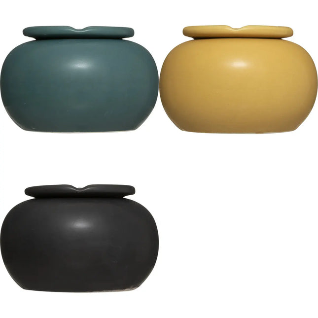 Cenicero redondo “Arty” de cerámica D8cm - 173413