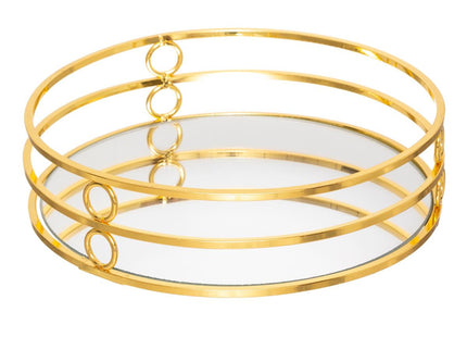 Bandeja de metal dorado y espejo "Feel Deco" M - 173439