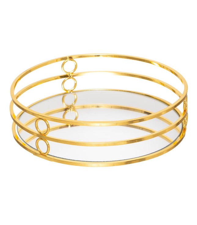 Bandeja de metal dorado y espejo "Feel Deco" P - 173439
