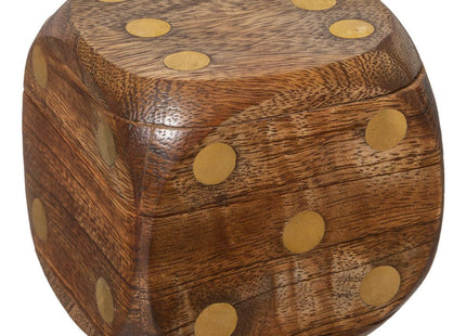 Juego de 5 dados en caja en forma de dados de mango y latón - 173479