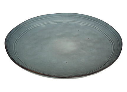 Plato llano "Flor" de cerámica D26  azul - 173540B