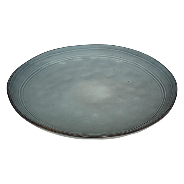 Plato llano "Flor" de cerámica D26  azul - 173540B