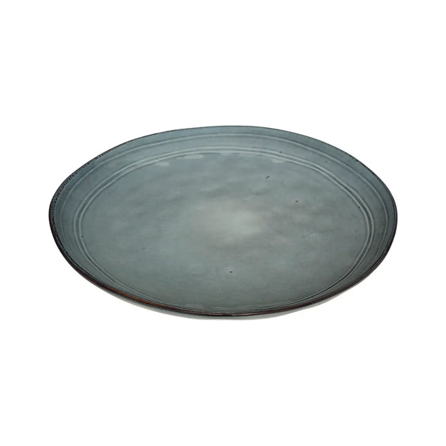 Plato de postre de cerámica D21 "fábrica de flores" azul - 173541B