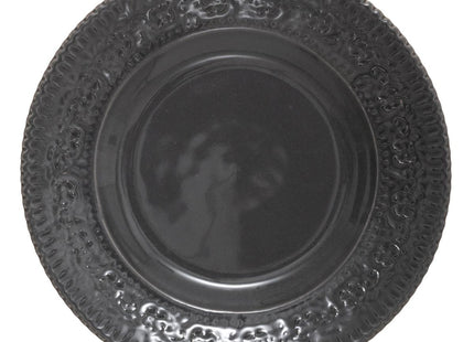 Plato de postre de loza gris "Decoración Gitana" D22 - 173552