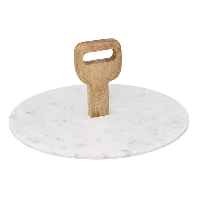 Bandeja de presentación de mango y mármol blanco D30 - 173749A