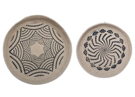 Set 2 cestas decorativas de pared de yute D 48,5 y D 38,5 - 173892