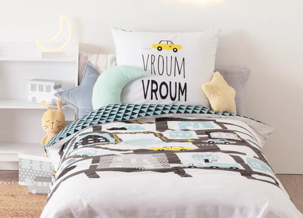 Juego de cama infantil "Route" 140x200cm en algodón - 174018D