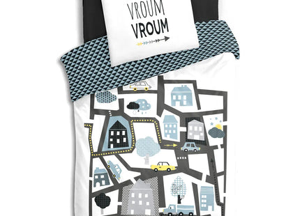 Juego de cama infantil "Route" 140x200cm en algodón - 174018D