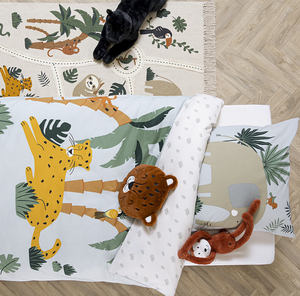 Juego de cama infantil "Jungle" 140x200cm en algodón - 174018M