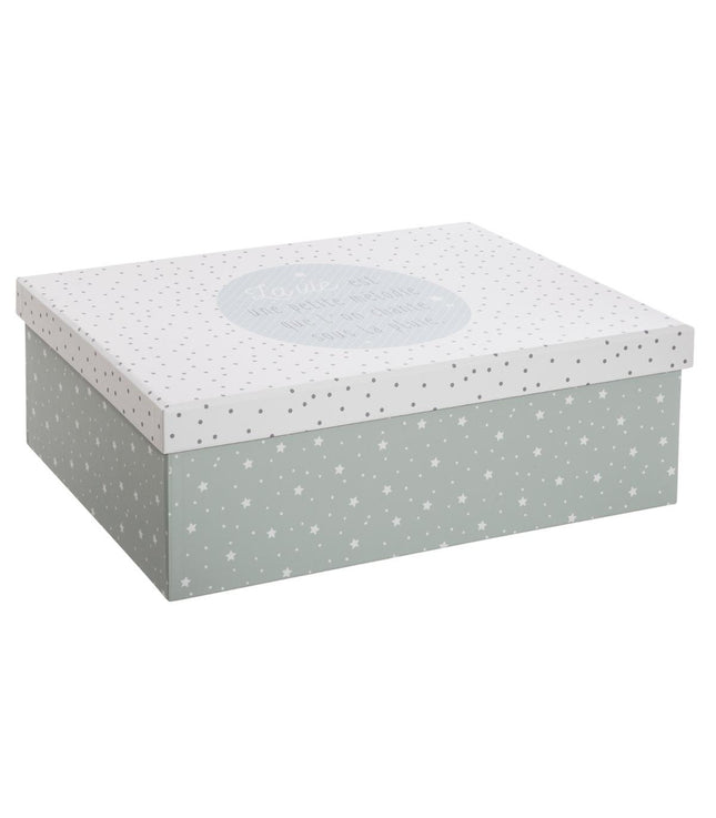 Caja de almacenamiento con mensajes en las tapas gris G - 174037B
