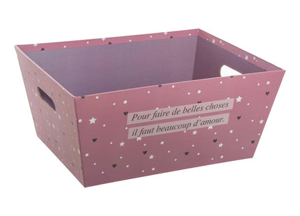 Cesta de almacenamiento rosa con asas P - 174038A