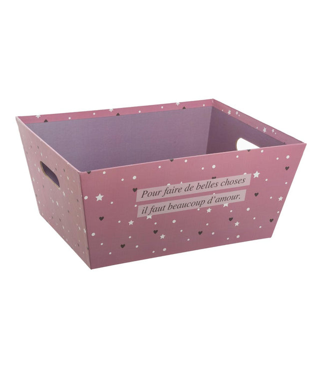 Cesta de almacenamiento rosa con asas P - 174038A