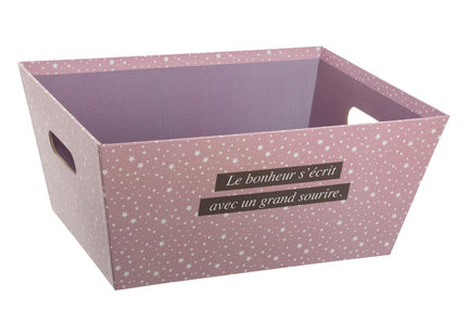 Cesta de almacenamiento rosa con asas M - 174038A