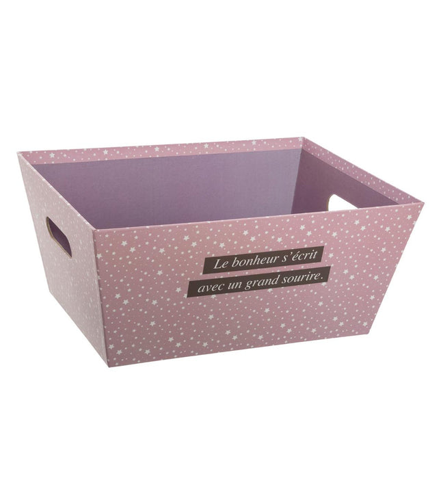 Cesta de almacenamiento rosa con asas M - 174038A