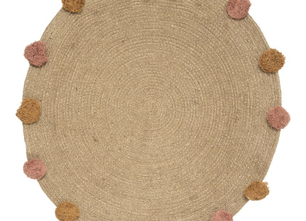 Alfombra infantil con pompones de yute D78 - 174158