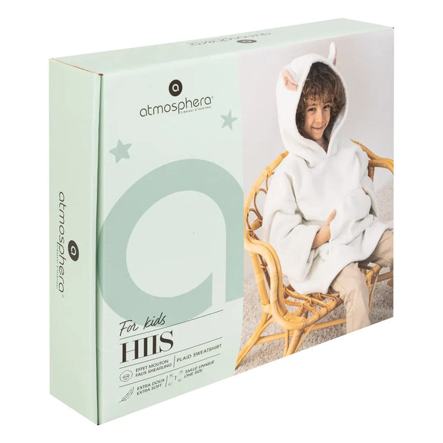 Manta sudadera de oveja blanca "Hiss" para niños de 3 a 10 años - 174252E