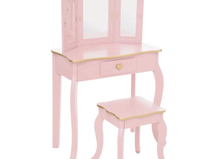 Tocador "Sissi" y su taburete rosa antiguo -  174254