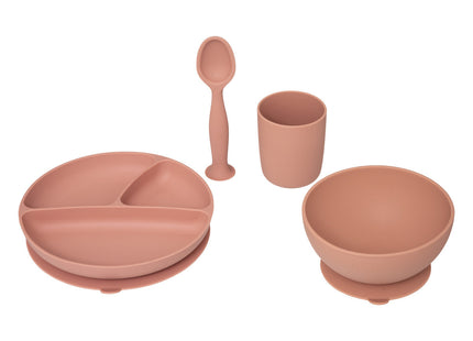 Set de comida infantil de 4 piezas en silicona "Terracotta" con ventosa - 174346A