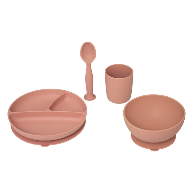 Set de comida infantil de 4 piezas en silicona "Terracotta" con ventosa - 174346A