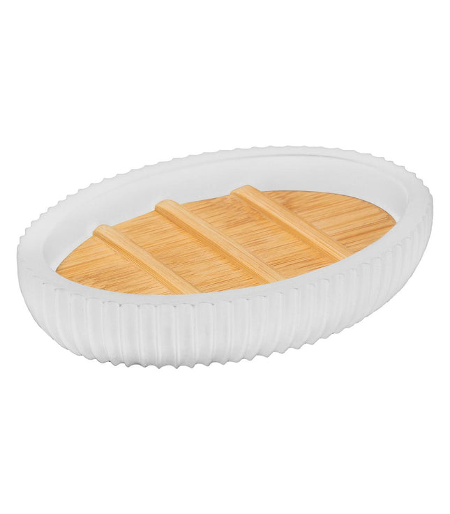 Jabonera "Natureo" en resina blanca - 174542A