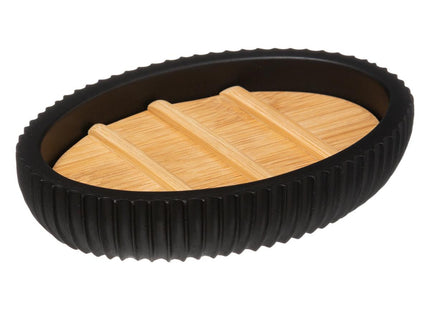 Jabonera "Natureo" en resina negra - 174542B