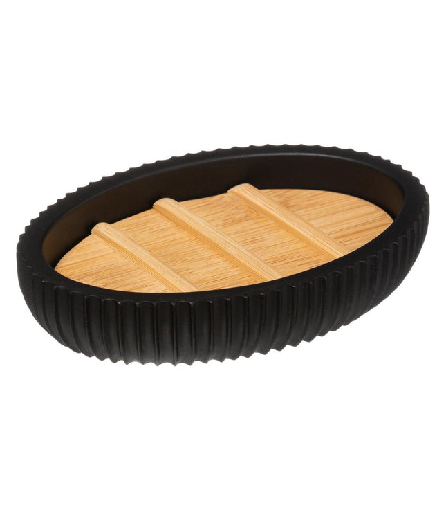 Jabonera "Natureo" en resina negra - 174542B