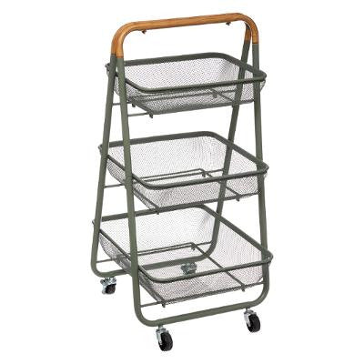 Carrito de cocina de metal de 3 niveles con ruedas - 174571