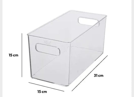 Caja de plástico 15x31cm "Selena" transparente - 174674