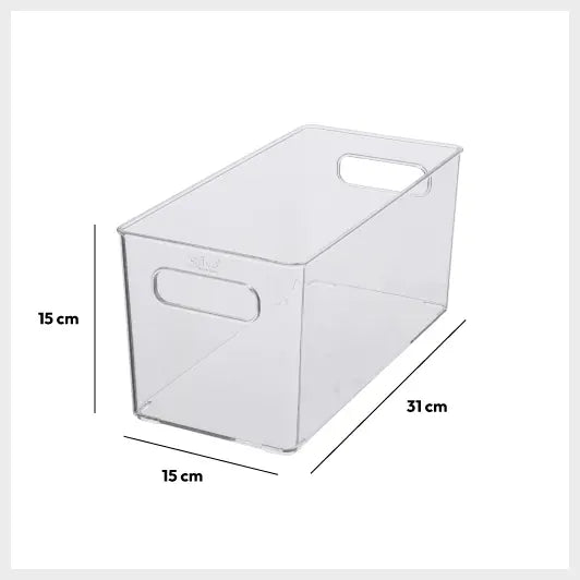 Caja de plástico 15x31cm "Selena" transparente - 174674