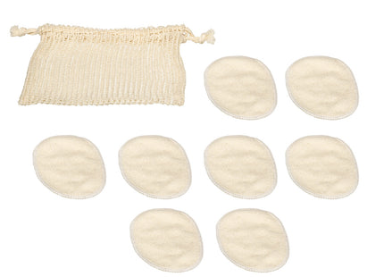 Set de 8 toallitas limpiadoras lavables con bolsa - 174677