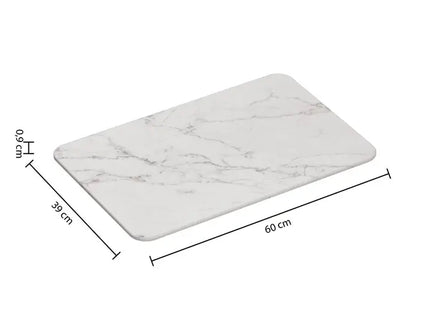 Alfombra de baño "Diatomite" 39x60cm efecto mármol blanco - 174683B