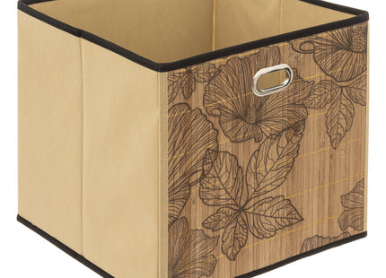 Caja de almacenamiento decorativa de bambú 31x31 "Blackflora" - 174694A