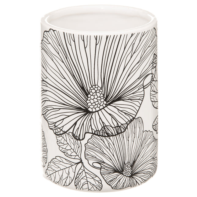 Vaso de cerámica para cepillos de dientes "Blackflora" -  174699A