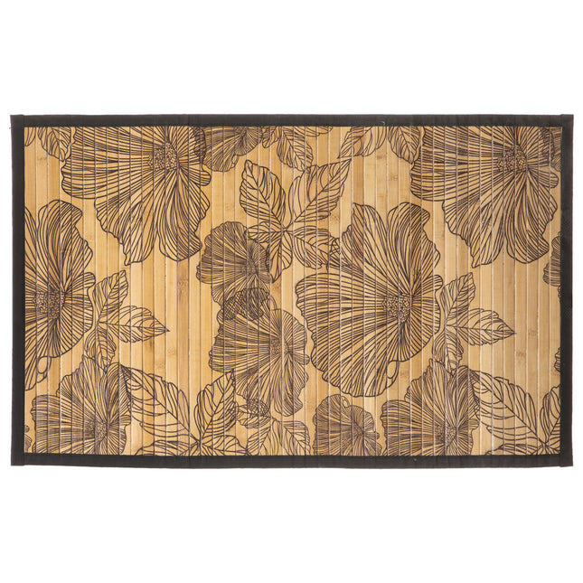 Alfombra de baño de listones de bambú 50x80 "Blackflora" -  174701A