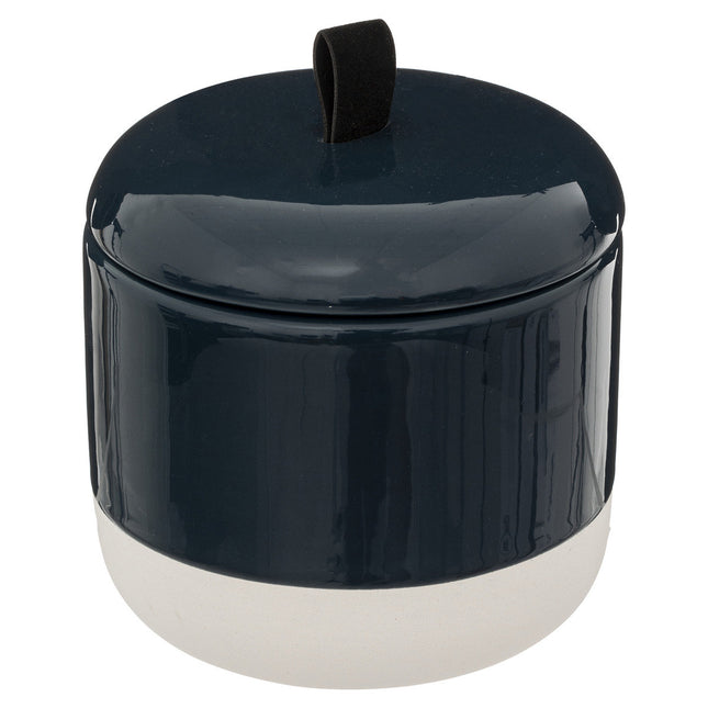 Pote de cerámica para algodón "Solar" Azul petróleo - 174705B