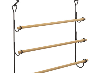 Puerta toallero metálico 3 barras de bambú - 174715