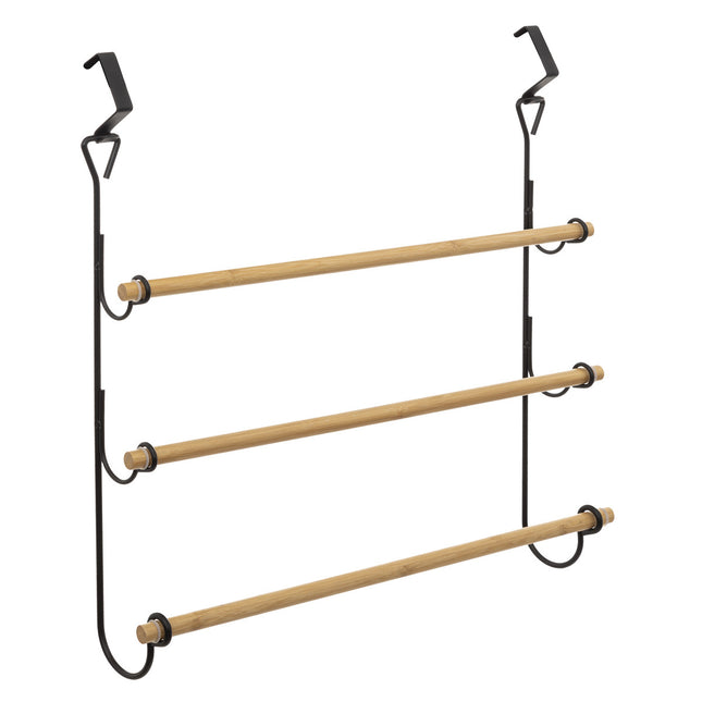 Puerta toallero metálico 3 barras de bambú - 174715
