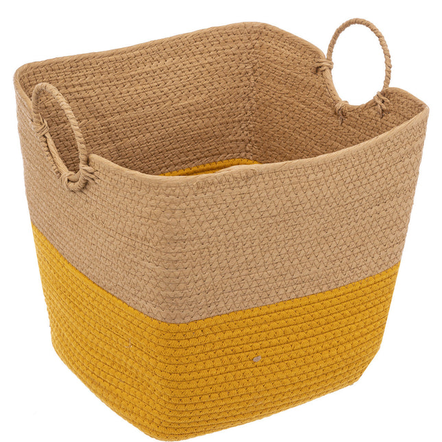 Cesta de almacenamiento beige y amarillo M - 174746A