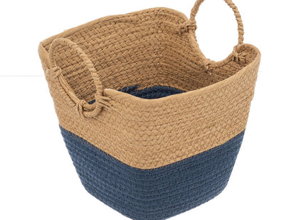 Cesta de almacenamiento beige y azul petróleo P - 174746B