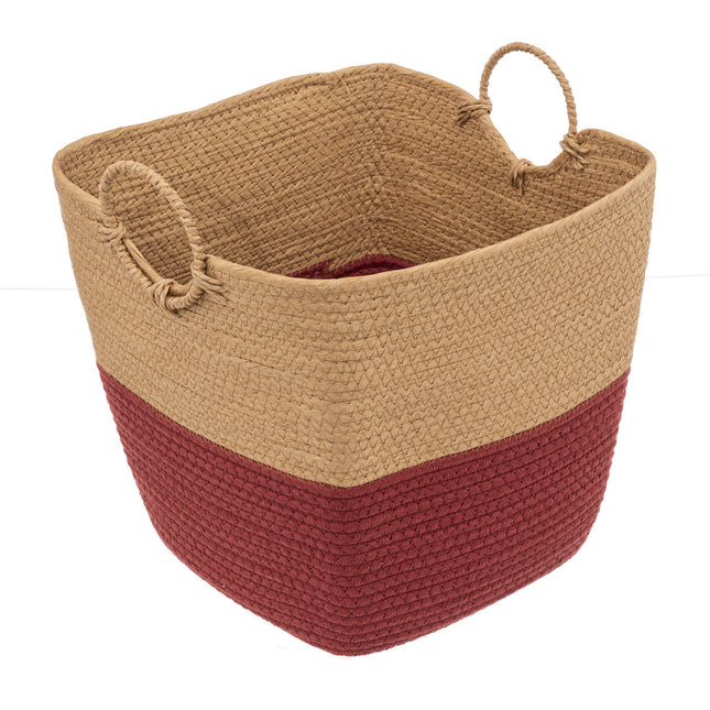Cesta de almacenamiento beige y siena M - 174746C